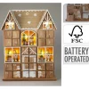 Calendario Avvento Luminoso in Legno 37 cm