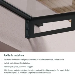 Canopia Amsterdam Pensilina Da Esterno 892X140 cm Trasparente
