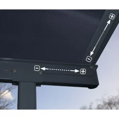 Canopia Capri Pergola Addossata in Alluminio 3X9.7 m Grigio