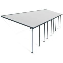 Canopia Feria Pergola Addossata in Alluminio 3X13.4 m Grigio