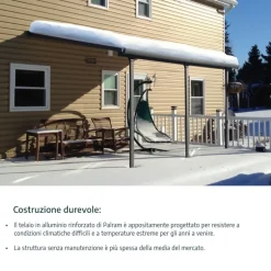 Canopia Feria Pergola Addossata in Alluminio 3X11.56 m Grigio