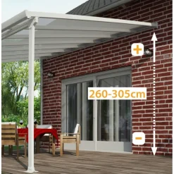Canopia Feria Pergola Addossata in Alluminio 3X9.7 m Grigio