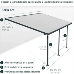 Canopia Helsinki Pergola 3 X 8.6 m Pergola in Legno di Cedro