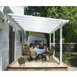 Canopia Olympia Pergola Addossata in Alluminio 3X5.5 m Grigio