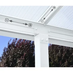 Canopia Olympia Pergola Addossata in Alluminio 3X7.4 m Bianco
