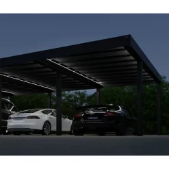 Canopia OSLO Carport in Alluminio 6X9 m Nero