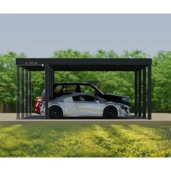 Canopia OSLO Carport in Alluminio 6X12 m Nero