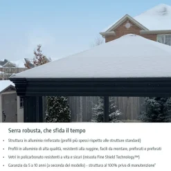 Canopia San Remo Pergola Chiusa in Alluminio 3X5.6 m Bianco