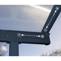 Canopia Sierra Pergola Addossata in Alluminio 3X8.6 m Grigio