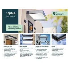 Canopia Sophia XL Pensilina Da Esterno 660X140 cm - Struttura Grigia Pannelli Opal Bianco