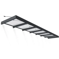 Canopia Sophia XL Pensilina Da Esterno 660X140X67 cm - Struttura Grigia Pannello Trasparente
