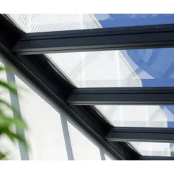 Canopia Stockholm Pergola Addossata in Alluminio di Premium 3.4X8 m Trasparente