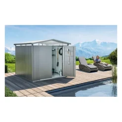 Casetta da Giardino in Metallo PANORAMA 5 con Porta a Due Battenti Biohort