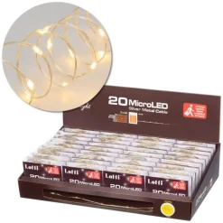 Catena 20 MicroLED BIANCO CALDO Luce Fissa