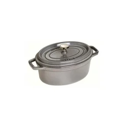 Cocotte Ovale 29 cm Grigia Graphite in Ghisa