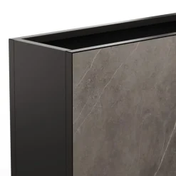 Fioriera Alta Herstera DECO PLANTER DIVIDER 40 in Metallo colore Nero e Pannello Effetto Marmo 120x40x80 cm