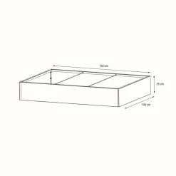 Fioriera Bassa Herstera PLANTER EDGE in Metallo colore Antracite 150x100x25 cm