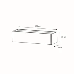 Fioriera Herstera PLANTER BALCONY in Metallo colore Antracite 100x25x25 cm