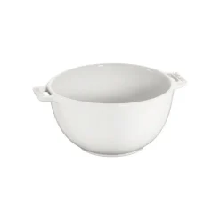 Insalatiera con Manico 18 cm Bianca in Ceramica