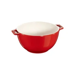 Insalatiera con Manico 25 cm Rossa in Ceramica