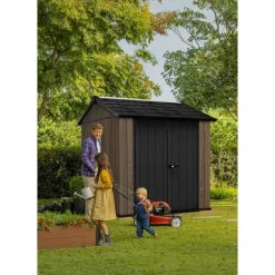Keter Casetta da Giardino in Resina SIGNATURE APEX 775 NOCE - Doppia scelta di montaggio