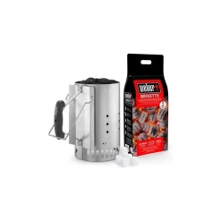Kit Ciminiera e 2 kg di Brichetti e 3 Accendifuoco Weber Cod. 17631