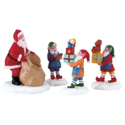 Lemax Santa's Reindeer Deluxe Pack con Neve in Omaggio