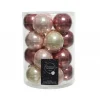 Palline di Natale in vetro da appendere 6 cm Oro e Rosa. Set 20