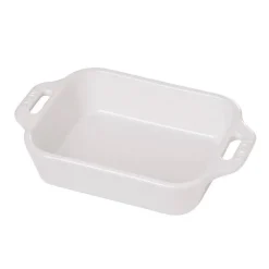 Pirofila Gratin Rettangolare 19 x 12 cm Bianca in Ceramica