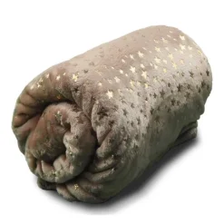 Plaid Throw Xmas Glitter Star 130 x 160 cm Colore Taupe