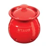 Porta Aglio 11 cm Rosso in Ceramica