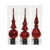 Puntale in vetro 31 cm rosso. Pezzo Singolo