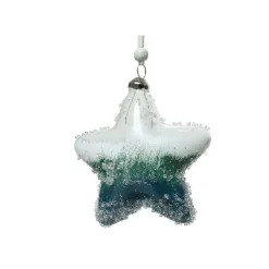 Stella in vetro da appendere Blu Artic dim 10 cm Pezzo Singolo