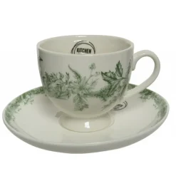 Tazza e piattino in porcellana 10,5 cm.