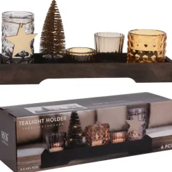 Vassoio Porta Tea Light Deco - 6 Pezzi